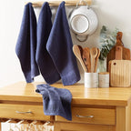 DII Basic Terry Collection Waffle Dishtowel Set, Solid French Blue, 4 Piece - Image 4