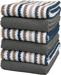 Premium Kitchen Towels | Large Cotton Kitchen Hand Towels | Popcorn Striped by BumbleTowels