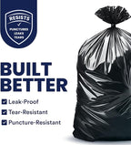 Plasticplace 55-60 Gallon Trash Bags │ 1.0 Mil │ Black Heavy Duty Garbage Can - Image 2