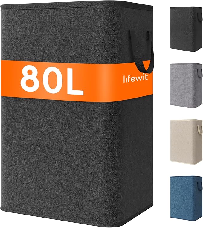 Lifewit 80L Large Tall Laundry Hamper, Collapsible Laundry Basket by Lifewit