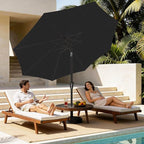 MEWAY 9ft Patio Umbrella Outdoor Table Umbrellas with Push Button Tilt and Crank, Market Umbrella 8 Sturdy Ribs for Deck, Garden, Pool and Backyard, Black - Image 3