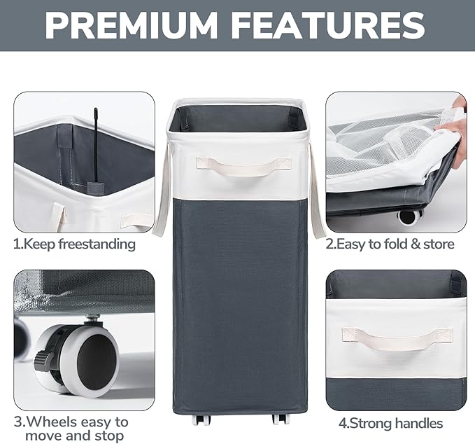 Goodpick Laundry Baskets 2-Pack, 75L Hamper - Image 4