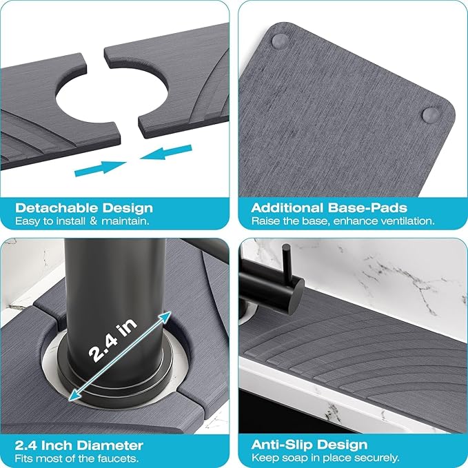 Stone Faucet Mat for Kitchen Sink - Image 5