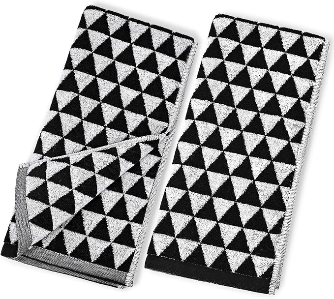 Black Hand Towels for Bathroom & Kitchen, 2 Pack Cotton Quick Dry Towels for - Image 8
