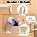 Small Cotton and Linen Hanging Storage Basket - Image 4