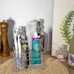 Stainless Steel Toothbrush Holder Stand, 5 Slots Toothpaste Holder - Image 3