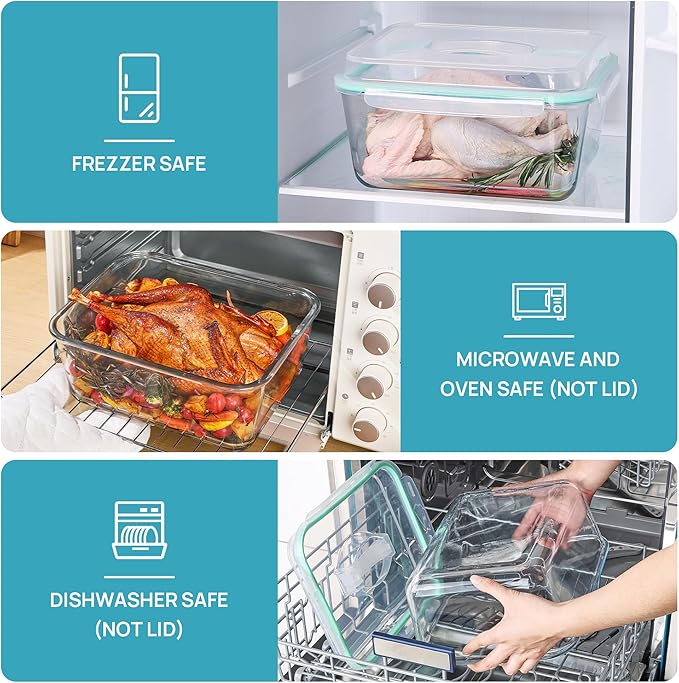 Vtopmart 6.5L/ 220oz/ 27.5cup Extra Large Glass Food Storage Containers - Image 7