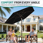 AreShark 7.5FT Patio Umbrella Table Market Umbrella with 6 Sturdy Ribs, Button Tilt/Crank, Heavy-Duty Outdoor Umbrellas for Pool, Deck, Garden and Backyard, Black - Image 5