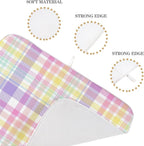 Easter Dish Drying Mat 18 x 24 Inch Spring Pink Yellow Purple Buffalo Plaid - Image 7