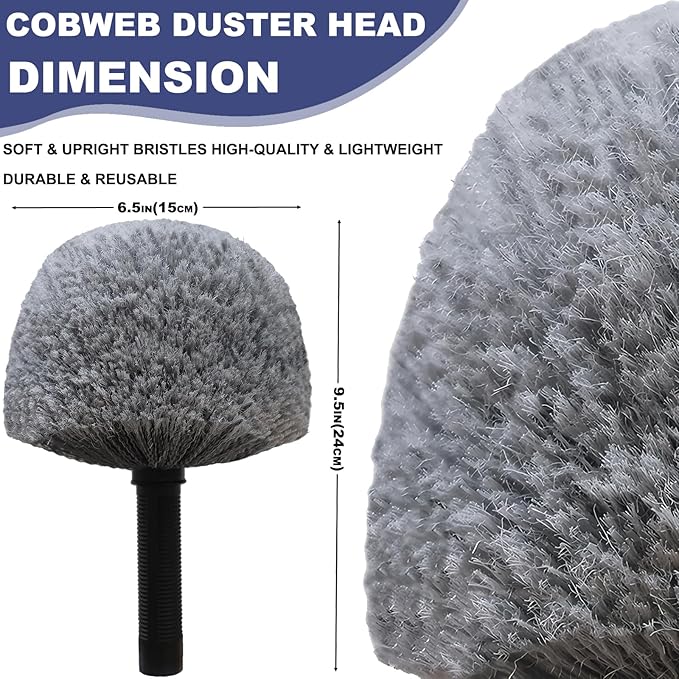 Grey Corner Cobweb Duster Head Brush - Image 2