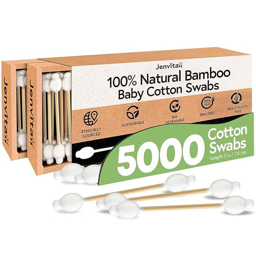 100% Bamboo Cotton Swabs for Ears by Jenvita