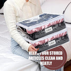 Hoolerry 6 Pieces Sweater Storage Bags Plastic Clear PVC Clothes Storage Bags - Image 4