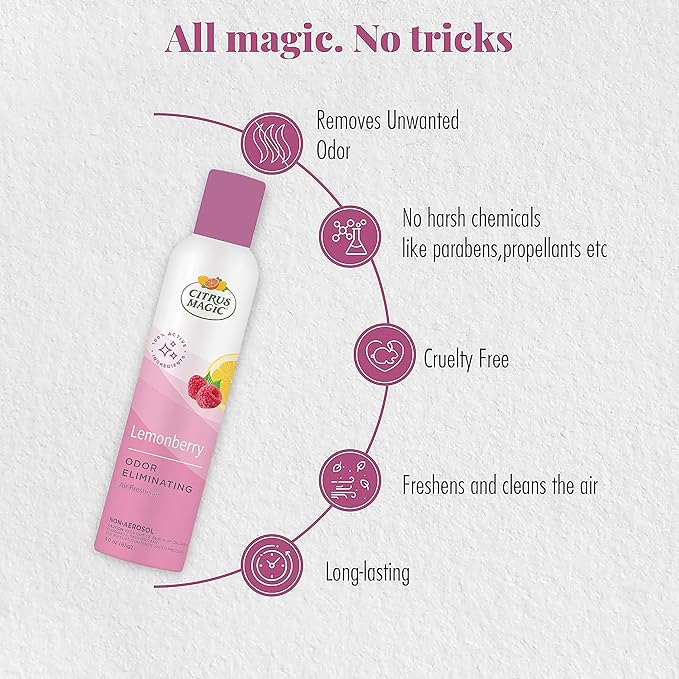 Citrus Magic Odor Eliminating Air Freshener Spray, Lemonberry - Image 2