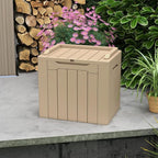 Patiowell 30 Gallon Resin Deck Box, Outdoor Storage Box for Patio Furniture, Deliveries, Pool Supplies,Waterproof and Lockable, Light Brown - Image 8