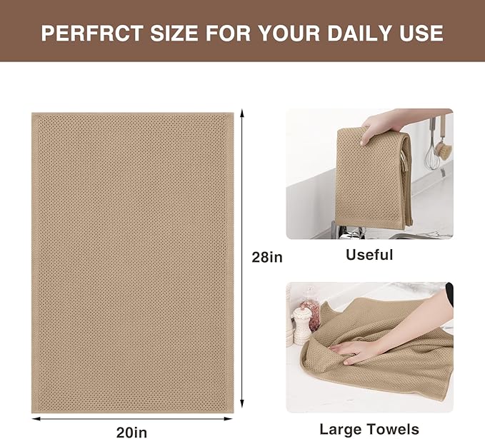 Homaxy 100% Cotton Waffle Weave Kitchen Dish Towels, Ultra Soft Absorbent Quick - Image 3