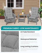 SERWALL HDPE Outdoor Rocking Cushion Set of 2, Memory Foam Cushion Dark Gray - Image 6