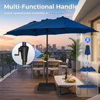 SUPERJARE 13FT Outdoor Umbrella for Patio, Double sided Pool Umbrellas with Fade Resistant Canopy, Large Table Umbrella for Deck, Market, Backyard - Navy Blue - Image 5