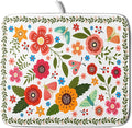 Colorful Boho Floral Dish Drying Mat 16x18 Inch Dishes Dry Pad Drainer Rack by Giwawa