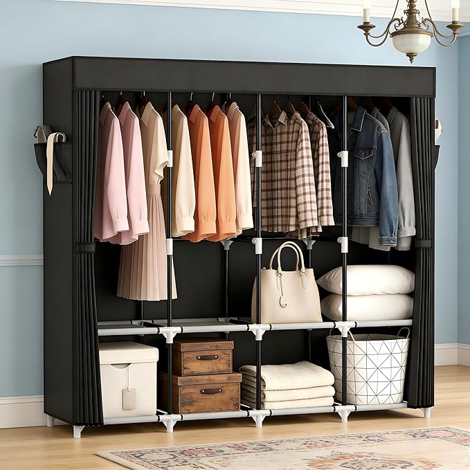 VTRIN Portable Closet for Hanging Clothes 67 Inch Wide Large Capacity Portable - Image 2