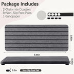 2 PCS Water Absorbent diatomite Coasters, 9.5" x 4" Water Absorbing Stone Tray - Image 2