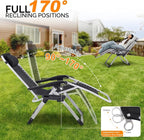 VINGLI Padded Zero Gravity Chair, Lounge Chair with Removable Cushion & Tray， Folding Reclining Patio Chairs， Recliner Chair for Lawn，Indoor and Outdoor - Image 5