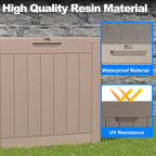 36 Gallon Outdoor Deck Box, Lockable Waterproof Outdoor Storage Boxes For Garden Tools,Indoor Cushions,Accessories Outside Storage Resin Weatherproof Container(Grey) - Image 2