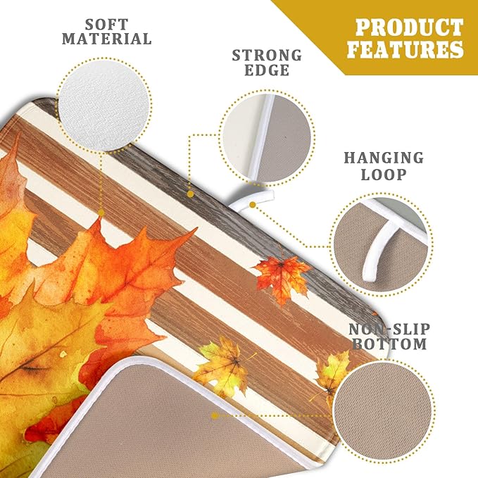 Autumn Golden Maple Leaf Dish Drying Mat - Image 4