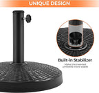 Yaheetech 31lbs Umbrella Base, Heavy Duty Patio Umbrella Base Stand, Round Resin Umbrella Base Stand, Outdoor Market Umbrella Base for Garden, Backyard, Beach - Image 9