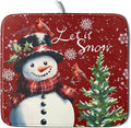 Winter Snowflake Red Dish Drying Mat by Sweetshow