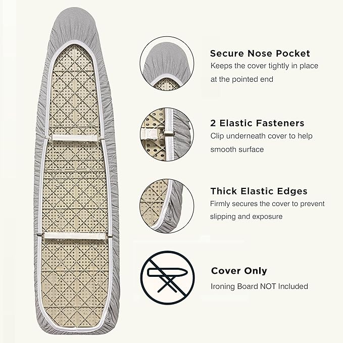 Ironing Board Cover and Pad 15"x54" Extra Thick Natural Cotton, Scorch and - Image 4
