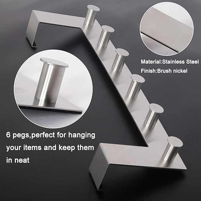 WEBI Over The Door Hook Door Hanger:Over The Door Towel Rack - Image 5