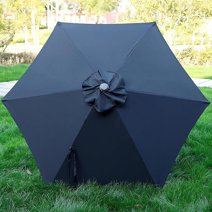 Blissun 7.5 ft Patio Umbrella, Yard Umbrella, Outdoor Market Umbrella with Push Button Tilt Crank (Black) - Image 4