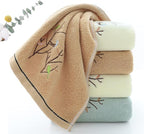 Pidada Hand Towels Set of 2 Embroidered Bird Tree Pattern 100% Cotton Absorbent - Image 4