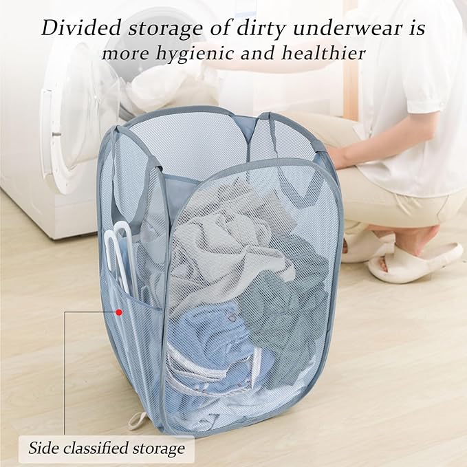 Upgraded 100L Extra Large Collapsible Laundry Hampers. Pop Up Laundry Basket - Image 7