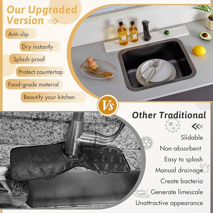 Faucet Mat for Kitchen Sink, Super Absorbent, Prevents Moisture Buildup - Image 7