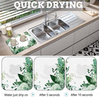 MCALK Green Leaves Dish Drying Mat - Image 2