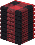 Homaxy 100% Cotton Waffle Weave Check Plaid Dish Cloths, 12 x 12 Inches by Homaxy