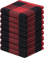 Homaxy 100% Cotton Waffle Weave Check Plaid Dish Cloths, 12 x 12 Inches by Homaxy