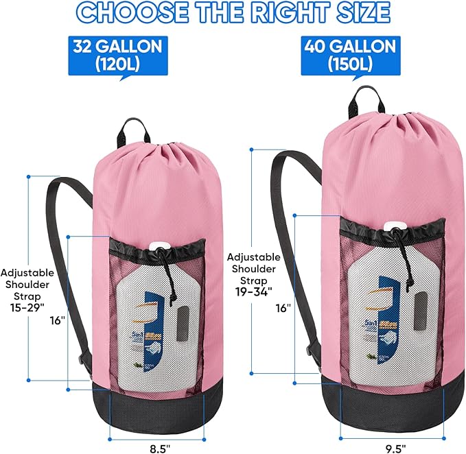 BALEINE 150L Laundry Bag Backpack, 900D Oxford Fabric Large Travel Laundry Bags - Image 3