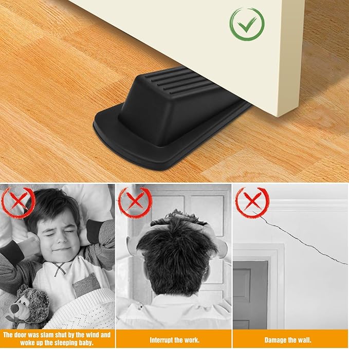 Crosize Door Stoppers for Bottom of Door, Premium Rubber Door Stops, Sturdy - Image 5