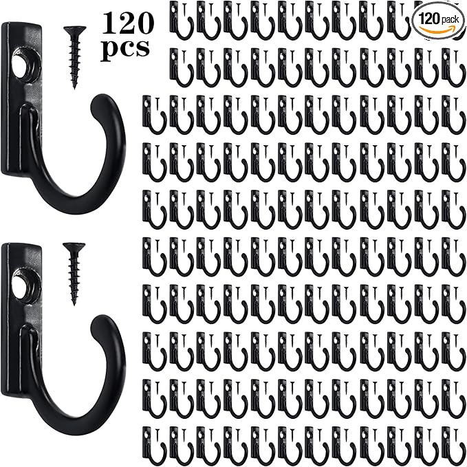 Coat Hooks-120 Pack Farmhouse Hooks by Hajoyful
