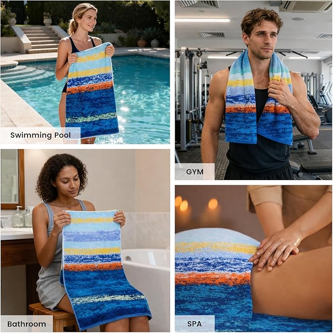 SEMAXE Bath Towel Set of 8 Include 2 Bath Towels, 2 Hand Towels, 4 Washcloths - Image 5