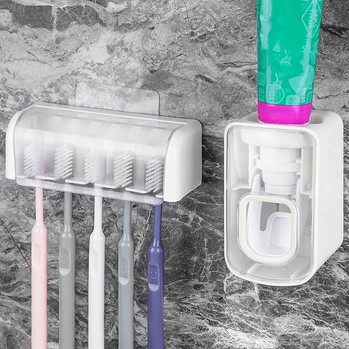 5 Slots Wall Mount Toothbrush Holder by LUEXBOX