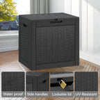 Outdoor Storage Box, Resin Deck Boxes Indoor and outdoor, Waterproof Storage Box Lockable Lid (Black, 31 Gallon) - Image 3