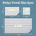 Waffle Bath Towels, Striped Bath Towels - Image 4