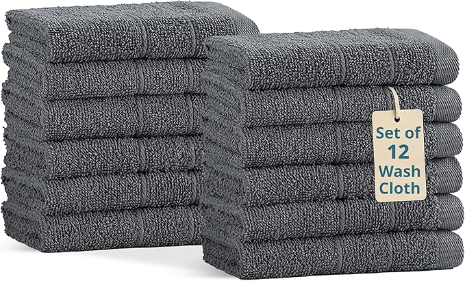 Casa Platino Wash Cloths Pack of 12-100% Cotton Washcloths by CasaPlatino