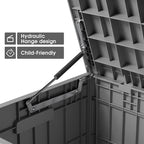 Greesum 82 Gallon Resin Deck Box All Weather Large Outdoor Storage for Patio Furniture, Toys, Garden Tools, Lockable, Dark Gray - Image 4