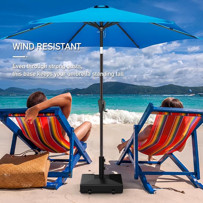 Patio Umbrella Base with Wheels and Handle, 120lbs Heavy Duty Umbrella Base, Rust-Resistant and Windproof Design, Easy to Move, Stable Umbrella Stand Outdoor Base for Patio, Terrace, and Poolside - Image 2