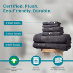 Fabdreams 100% Organic Cotton Bath Towel Set of 6 700 GSM Hotel Premium Plush - Image 3