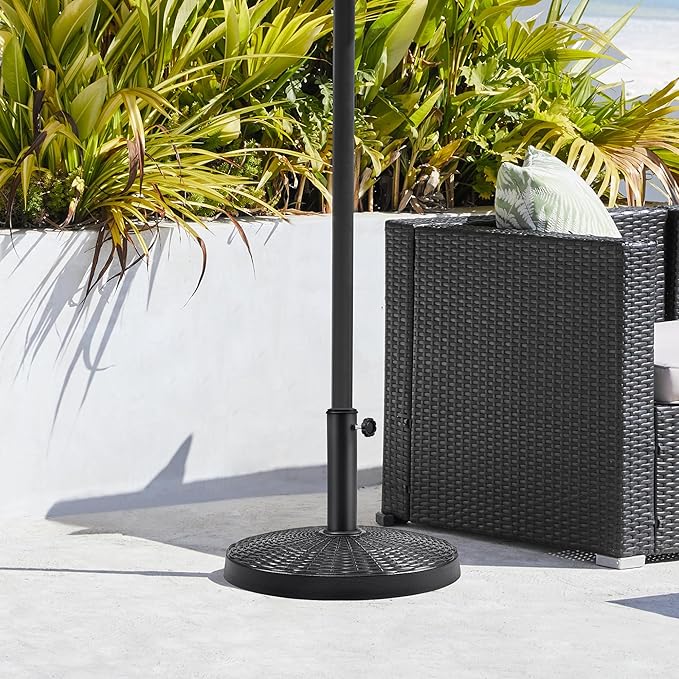 Yaheetech 31lbs Umbrella Base, Heavy Duty Patio Umbrella Base Stand, Round Resin Umbrella Base Stand, Outdoor Market Umbrella Base for Garden, Backyard, Beach - Image 2